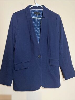 Talbots Navy Single-Button Ponte Blazer